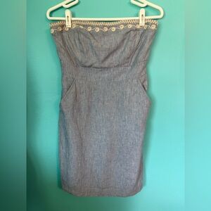 EUC Women’s Vineyard Vines Strapless Striped Sundress w/embroidery Size 2